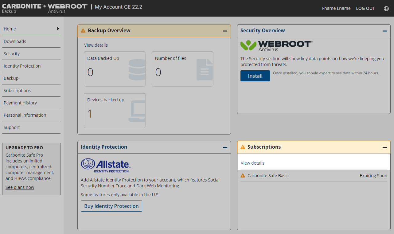 From the options dropdown, click Renew / Upgrade