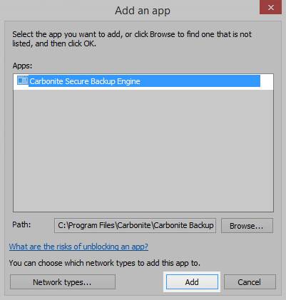 Allow a Program through Windows Firewall