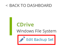 Edit Backup Set