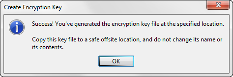 Encryption Key Created