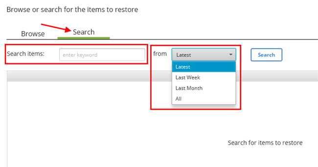 Restore Search Filter Files