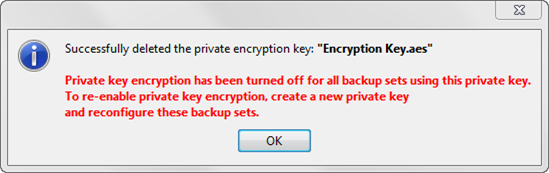 Successful Deletion of Encryption Key