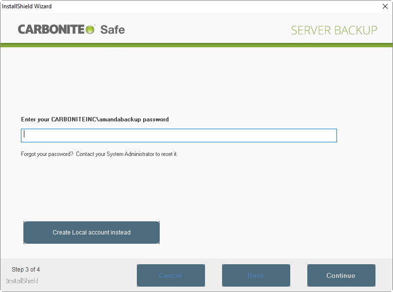 amandabackup User Creation