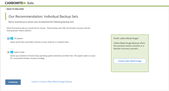 Backup Recommendations