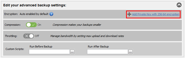 Add Private Encryption Key