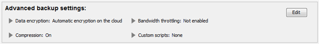 Advanced Backup Settings
