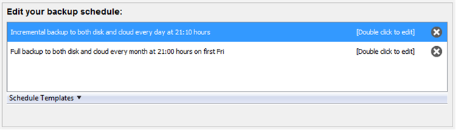 Edit Backup Schedule
