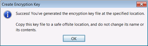 Encryption Key Created