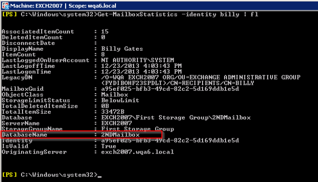 Database Hosting User Mailbox