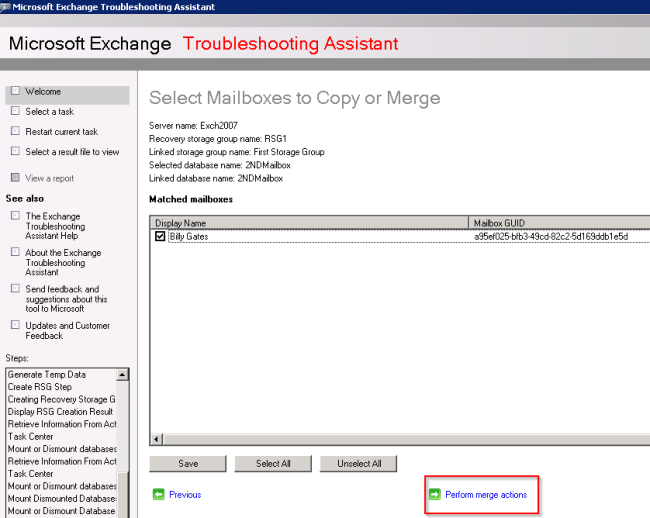 Perfom Merge Actions