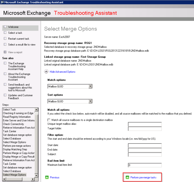 Perfom Pre-Merge Tasks