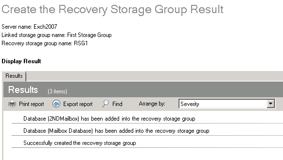 Storage Group Result