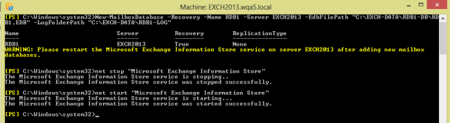Create Recovery Database