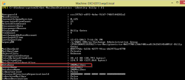 Database Hosting User Mailbox