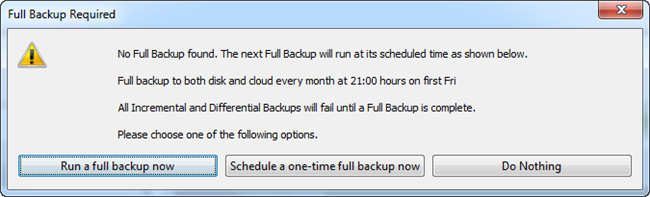Run Full Backup