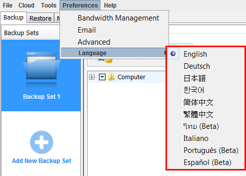 Language Preferences