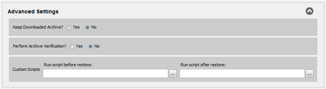 Edit Advanced Restore Settings
