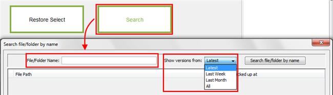 Restore Search Filter Files