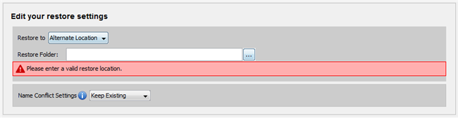 Restore Options
