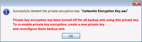 Successful Deletion of Encryption Key