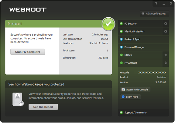 Webroot Keycode