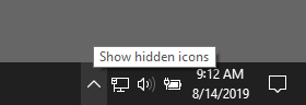 Windows Trey: Click Show hidden icons.