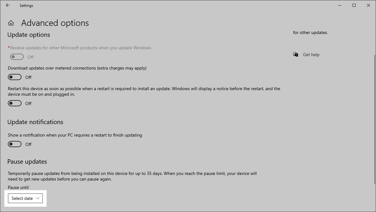 Choose how updates are installed: Notify to schedule restart